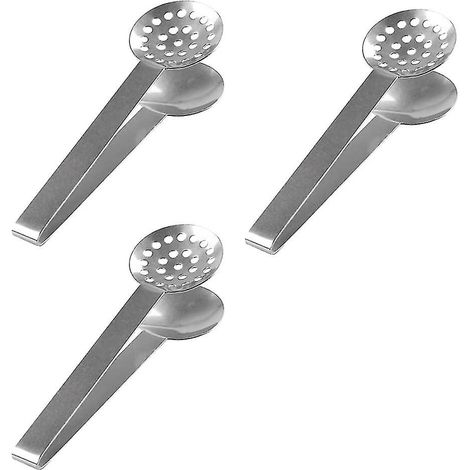 Pince à sachets de thé en acier inoxydable, cuillère à sachets de thé, pince à sachets de thé en forme de cuillère, lot de 3, argentée (1/5)