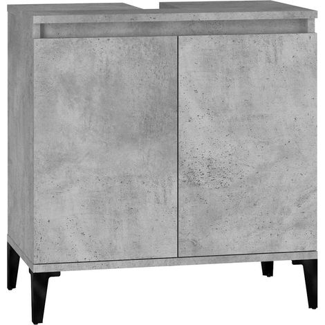 Maison Exclusive - Armario de lavabo madera contrachapada gris ho (1/5)