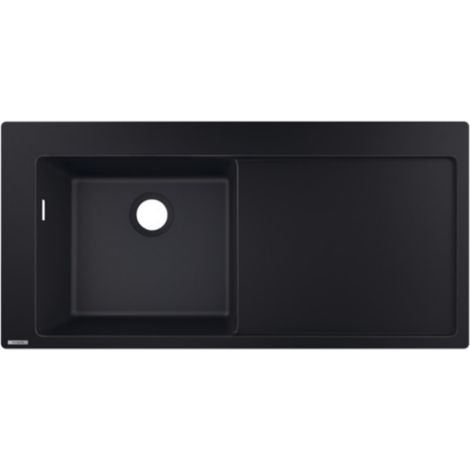 Fregadero encastrable 1 seno HANSGROHE S51 450 escurridor derecho sin vaciador negro grafito