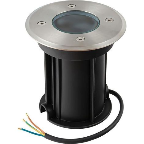 Einbau-Bodenstrahler für den Außenbereich, geeignet für GU10-Leuchtmittel, wasserdicht (IP65), runder und praktischer LED-Terrassenstrahler, 230-V-Rundbodenleuchte für Rasen und Hof, Ø 12 x 11 cm (1/5)