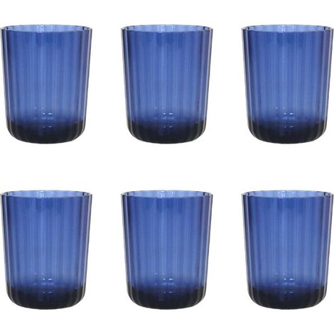 Lot de 6 Verres à Eau en Acrylique Bleu Gobelets de Table Réutilisables 8,3 x 10,1 cm - PANGIVO (1/4)