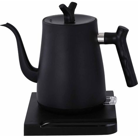 Bouilloire électrique à double paroi avec arrêt automatique, compatible avec les prises européennes 220 V, noire. (1/5)