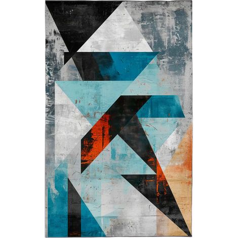 Tappeto moderno NOVO Strado per soggiorno, motivo marmo, velluto, triangoli moderni, 160x200 cm