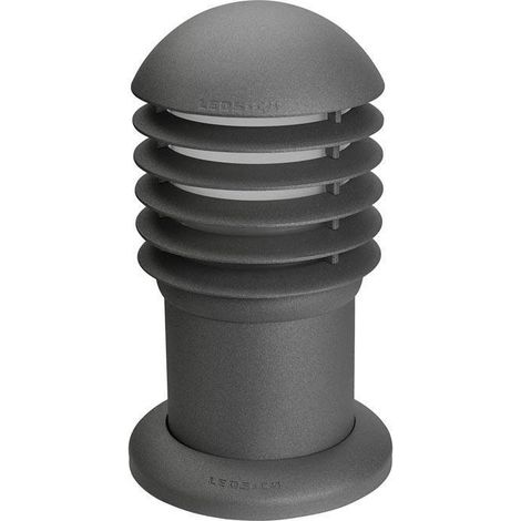 Leds-C4 Balizas - Petite borne extérieure à 1 ampoule gris urbain clair IP44, E27