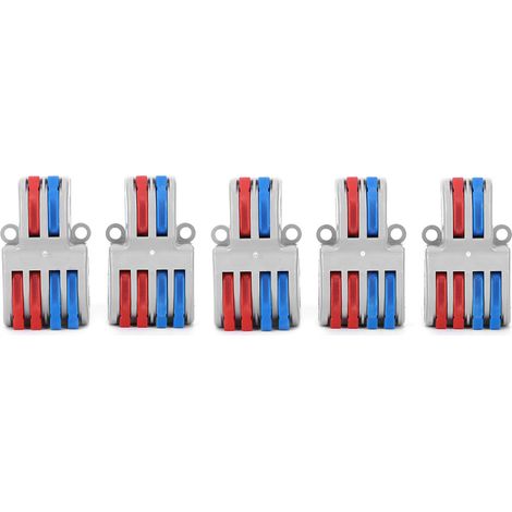 5 connecteurs électriques 2 entrées 4 sorties, blocs de jonction sans vis, câble rapide pour éclairage, boîte de 5 pièces (1/5)