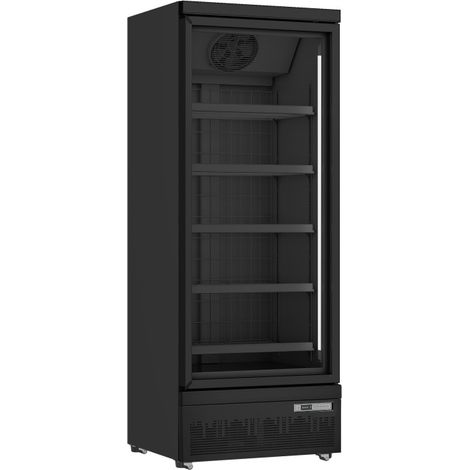 Congélateur vitrine 560L Noir - 5 étagères triple vitrage éclairage LED contrôle numérique - Saro