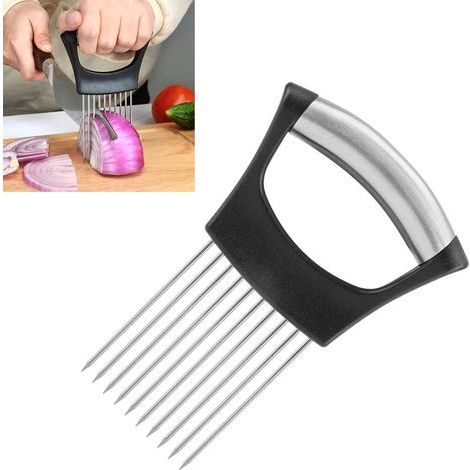 Fourchette à Oignon et Couteau à Oignon en Acier Inoxydable, Trancheuse à Oignon, Pour Couper Viande, Légumes, Fruits, Ustensiles de Cuisine en Acier Inoxydable (1/5)
