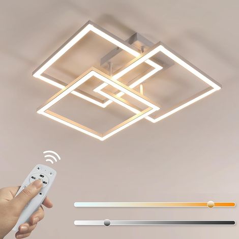 GOECO Plafoniera led Dimmerabile Moderno Anello quadrato Lampada a Soffitto Dimmerabile 3000K-6000K Per soggiorno, camera da letto, sala da pranzo, ufficio (1/5)