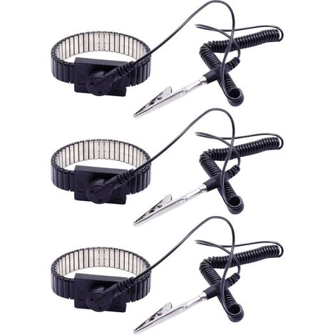 Quadrios Cinturino da polso ESD Nero Connettore a pressione 10 mm