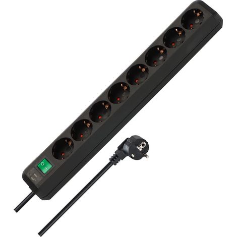 Multiprise avec interrupteur , 8-prises / câble 3m (noir) (1/3)
