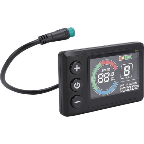 Compteur LCD pour vélo électrique avec câble étanche à 5 conducteurs pour guidon de scooter électrique de 22,2 mm/0,9 pouce (1/5)
