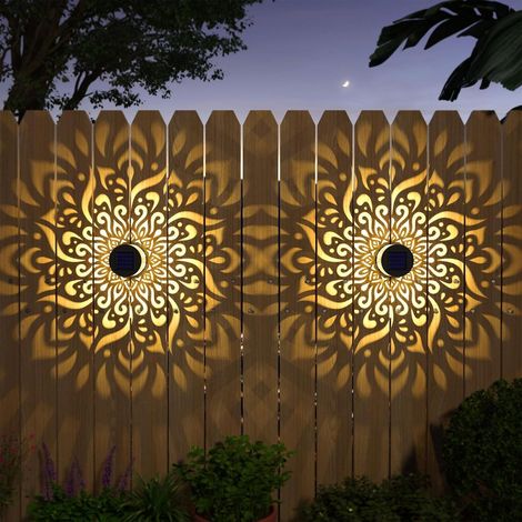 Decorative Solar Mandala Lights, Lampes Décoratives Solaires Extérieurs, Décoration Extérieure Imperméable pour Jardin, Terrasse, Patio, Poteau, Clôture (1/5)