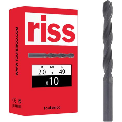 Foret à métaux acier HSS série courte - Riss - diamètre 2 mm - 49 mm (1/2)