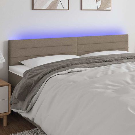 Tête de lit LED taupe réglable, 2 bandes lumineuses, 160 x 5 x 78/88 cm - PANGIVO (1/5)