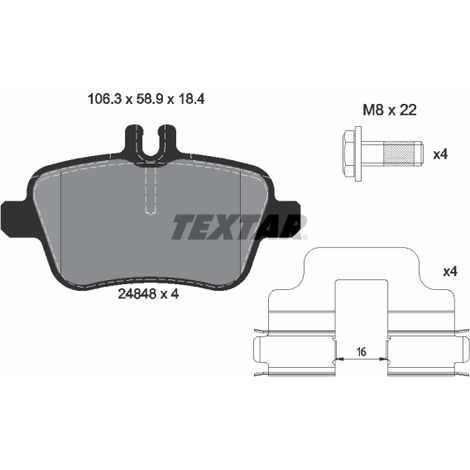 Kit de plaquettes de frein, frein à disque Textar 2484803 INFINITI 0004200705