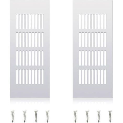 Grille Aeration - Aluminium Rectangulaire 200 x 80 mm - Pour Armoires, Étageres, Portes Et Espaces Confines - 2 Pièces