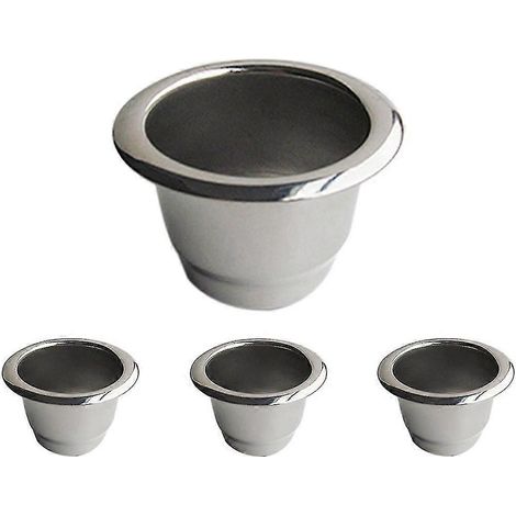 Lot de 4 capsules de café rechargeables en acier inoxydable, filtres à café réutilisables, dosettes de café réutilisables (1/5)