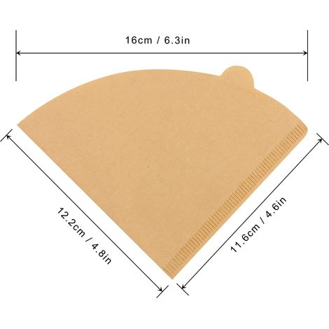 Filtre à Café Cône V60 - Filtre à Café en Papier Naturel Non Blanchi - Pour Machine à Café Filtrant - Taille 2 - 100 Pièces (1/5)