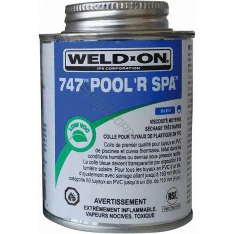 colle bleue pour tuyauterie PVC, IPS pot de 237 ml. - WELDON (1/2)