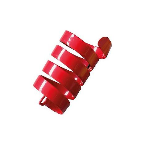 Jeu de 2 liens de signalisation feuillard plastifié rouge longueur 1200mm larg 20mm pour poteau EDF 68-88-651