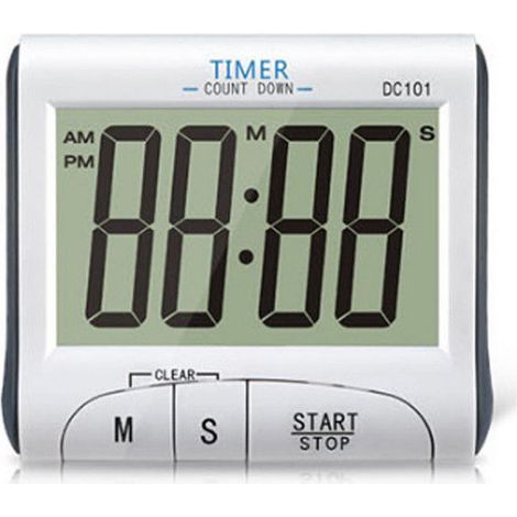 Minuteur de Cuisine, Minuterie de Cuisine Electronique Magnétique Digital 24H Minuteur Numérique avec Alarme Sonore LCD Écran Compte à Rebours Support Aimanté Blanc (1/5)