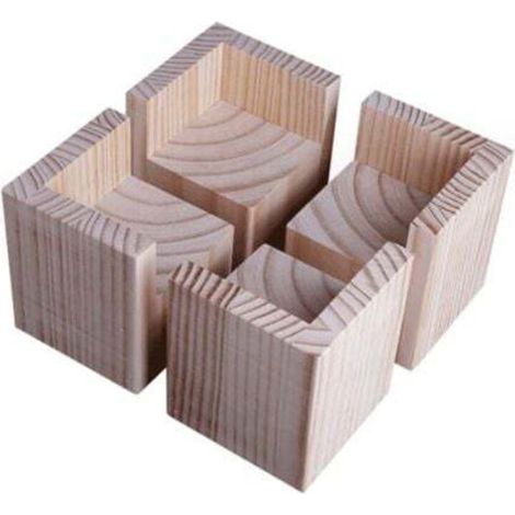 Set mit 4 Bettfüßen, Möbelheber aus Holz für schwere Möbel