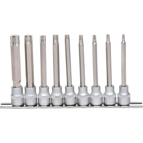 3/8" Serie di bussole p.viti Torx,lunghe,9 pzT20-T60 (1/2)