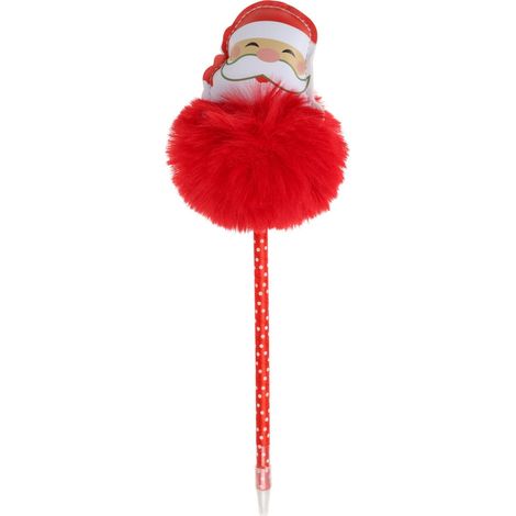 Penna natalizia con pon-pon per decorazioni natalizie h 25 cm -Babbo Natale (1/4)