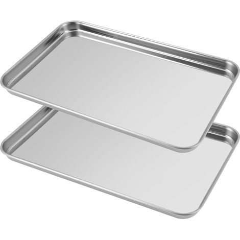 2 Pièces Plaque INOX, 22.7 X 14.7 X 1.2 cm Plaque Four Rectangulaire (1/5)