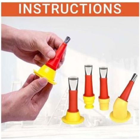 Buse réutilisable en acier inox – 24 pièces, universelle et intégrée pour silicone (1/5)