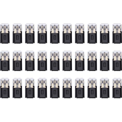 30 connettori rapidi a 2 pin con doppia spina per cavi da 0,78 a 1,32 mm² e sezione da 18 a 16 AWG. (1/5)