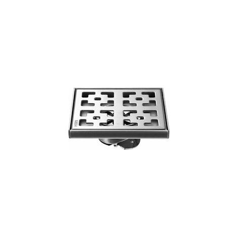1pc Drain de Douche en Acier Inoxydable Carré Caniveau de Douche avec Grande Calibre Anti Encrassement Drain 15X15cm (1/5)