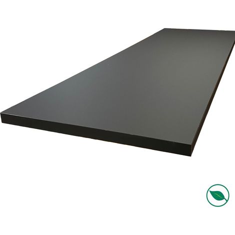 Forestea – Plan de travail stratifié HPL noir mat 3000 x 650 x 38 mm FSC – Résistant aux rayures et à la chaleur – Finition 1 face + 3 chants