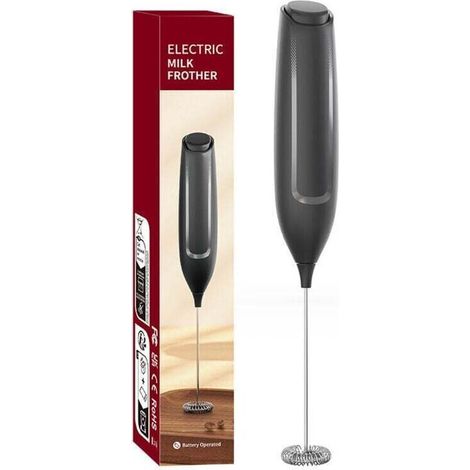 Mousseur à lait électrique, mini fouet en acier inoxydable, moteur extra puissant et puissance pour café/latte/cappuccino/chocolat chaud XXW