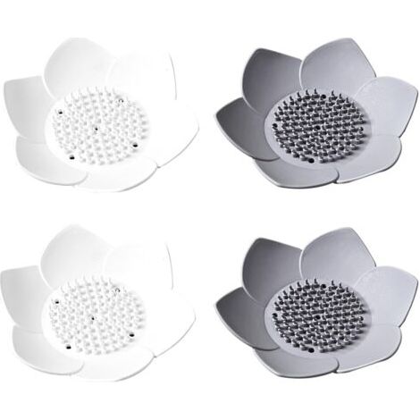 Seifenschale in Blumenform, Kreative Seifenschale, Silikon-Seifenschale, Haushalts-Abtropf-Seifenschale, Badezimmer-Accessoires 4 Stück (1/5)