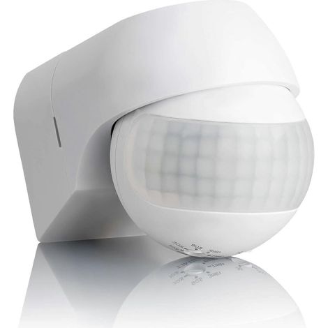 Capteur extérieur IP44, montage mural, détecteur de mouvement infrarouge, compatible LED (1/4)