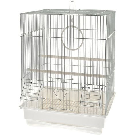 Blanc - Cage à canaris en plastique modèle Novara - Blanc - Cage à canaris en plastique modèle Novara