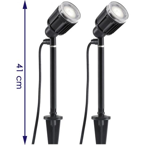 2er-Set LED-Stableuchten Wandleuchten AMALFI schwarz 41cm, IP44 (1/5)