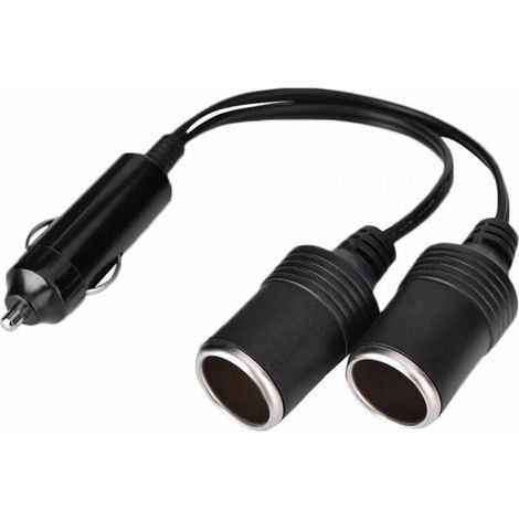Adaptateur allume-cigare double 12V-24V – Prise mâle à 2 voies – Boîtier plastique isolé – Pour voitures. camions. motos (1/4)