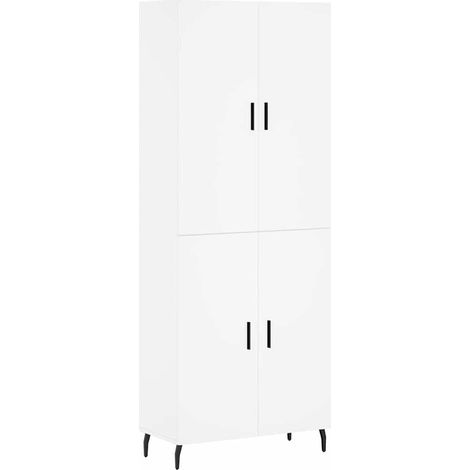 Credenza Madia Buffet Bianca 69,5x34x180 cm in Legno Multistrato CDS22345 (1/5)