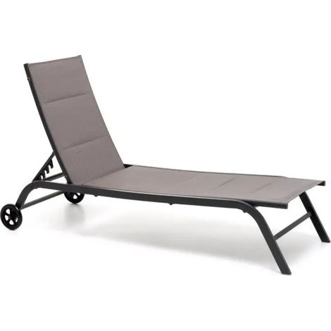 Lettino Jask Antracite 194x60xH35/91 cm