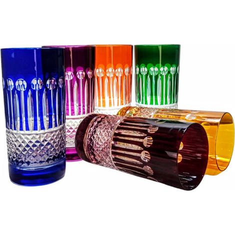 Bicchieri in cristallo colorati per acqua e bevande, 320 ml, stile francese (1/4)