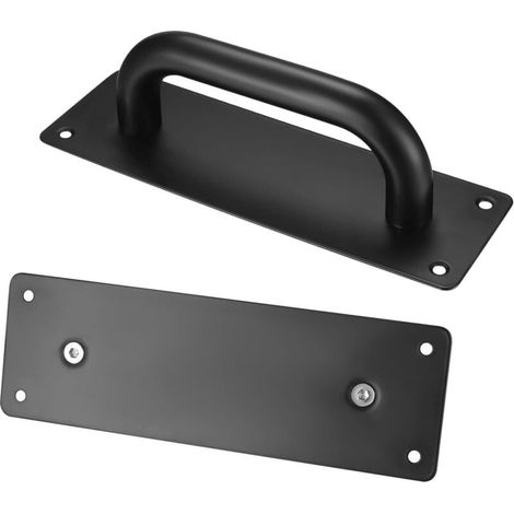 lot de 2.Poignée sur la porte avec plaque, Poignées de porte coulissantes avec plaque arrière, Poignées de porte, fixation de la poignée,20045mm,noir (1/5)