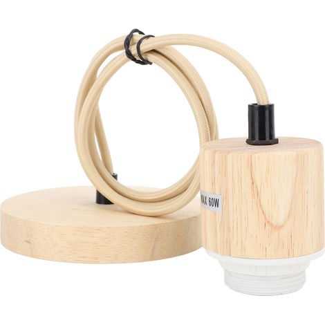 Douille de suspension en bois E27, socle de plafonnier vintage, accessoire d'éclairage en bois, 220V (1/5)