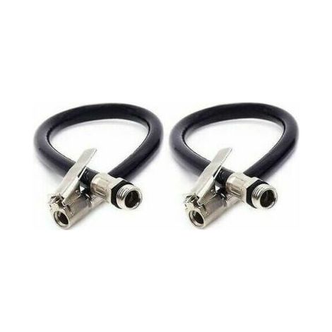 Tuyau de gonflage pour pneus automobile – Lot de 2 pièces en caoutchouc noir haute résistance, compatible avec toutes pompes et manomètres (1/4)