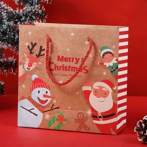 Premium Weihnachtsgeschenktüten, 12 Geschenkpapiertüten mit Griffen, mitteldickes Weihnachtstüten-Set (M – 20 x 8 x 20 cm) (1/4)