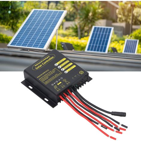 MPPT-Bluetooth-Solarladeregler, PWM-Schnellladung, wasserfest, 10 A für 12-V-/24-V-Batterien, intelligent