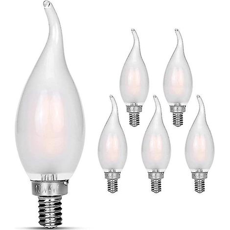 6er-Pack E14 4W LED-Filamentlampen, Flammenform, 4x4x13cm-hy (1/5)