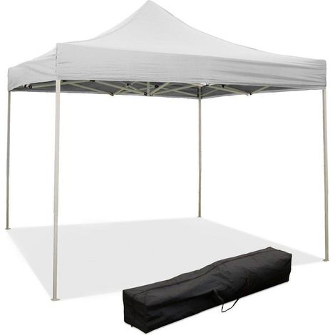 Tonnelle pliable 3x3 extérieur jardin toile PVC imperméable Versa - Blanc (1/7)