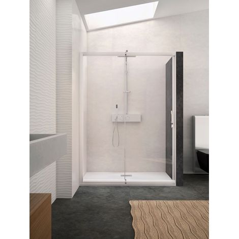 Paroi de douche MACAO CLASSIC avec 1 volet coulissant 142-155 - KINEDO - PA1645BTNE (1/4)